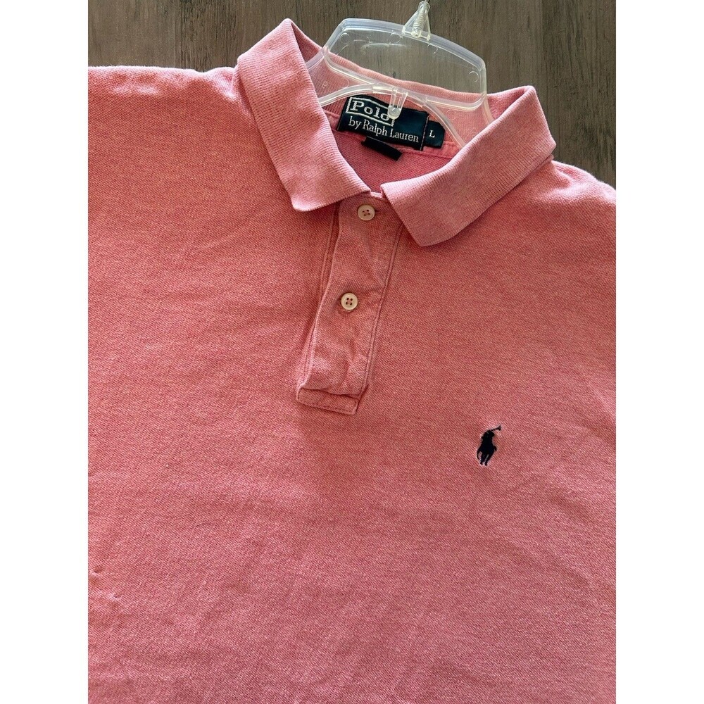 Polo Ralph Lauren Shirt Mens Large Pink Preppy 100% Cotton